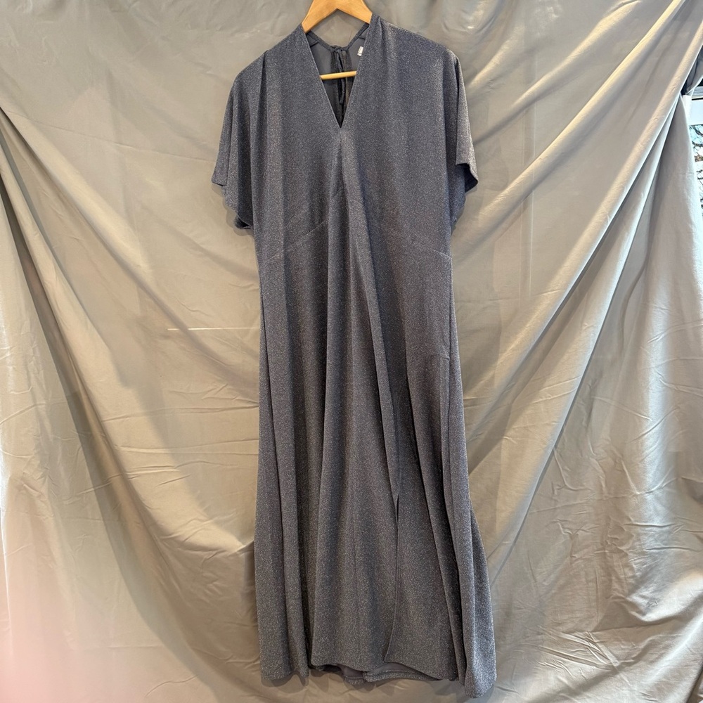 LA Threads Women’s Shimmery Grey/Blue Dress. Relaxed Empire Waist. Size 3X